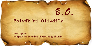 Bolvári Olivér névjegykártya