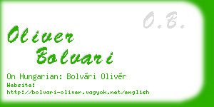 oliver bolvari business card
