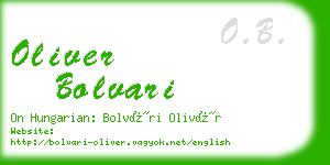 oliver bolvari business card